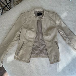 Express creme Leather jacket
